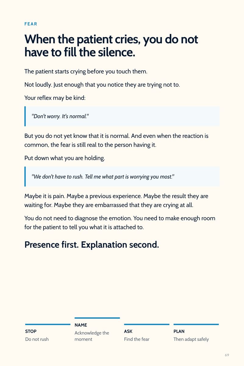 Book page: When the patient cries, you do not have to fill the silence
